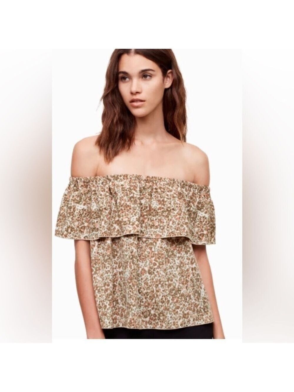 Wilfred Promener Blouse Off the Shoulder Flowy Top size XS